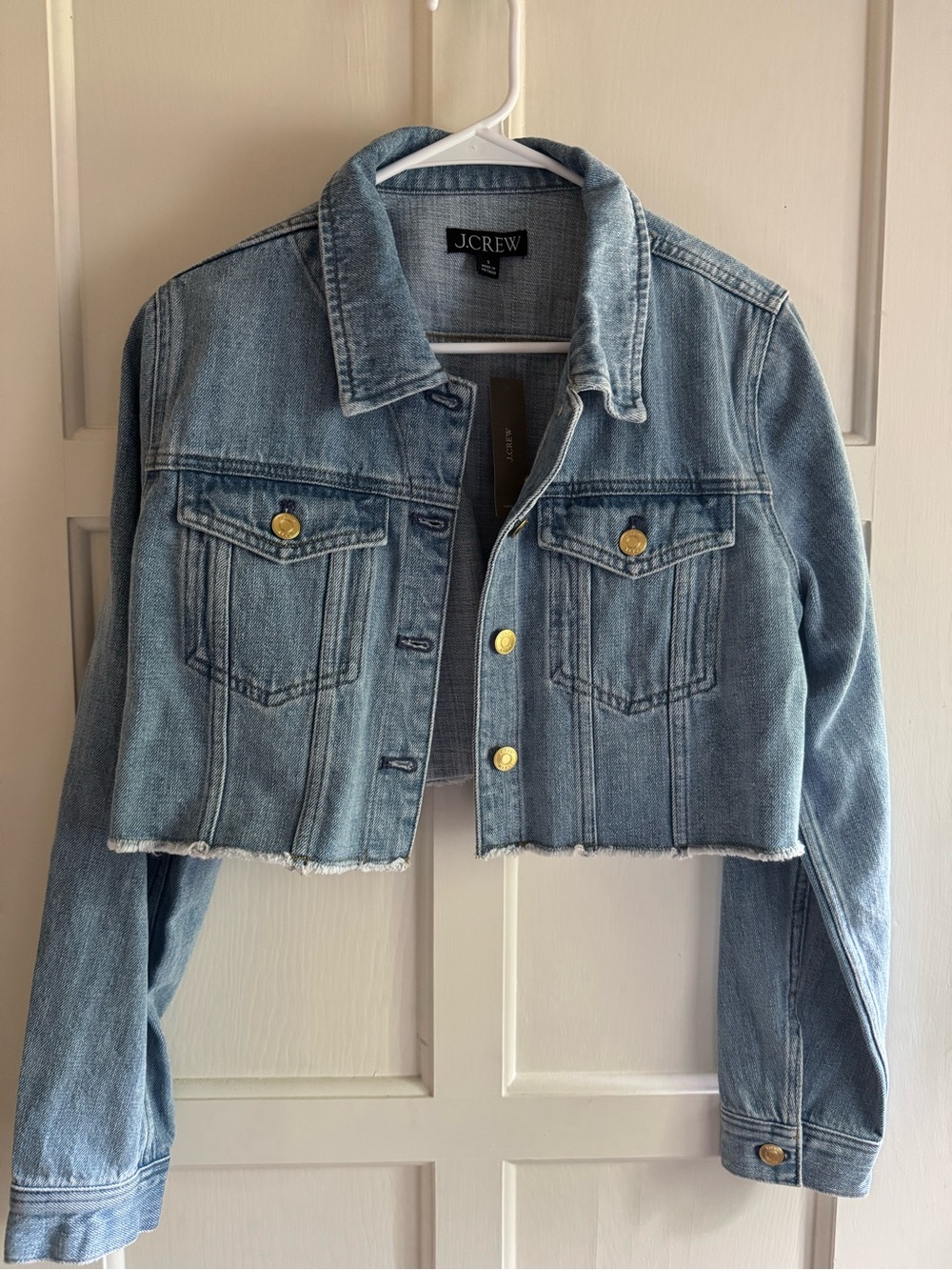 J. Crew Light Blue Cropped Denim Jacket